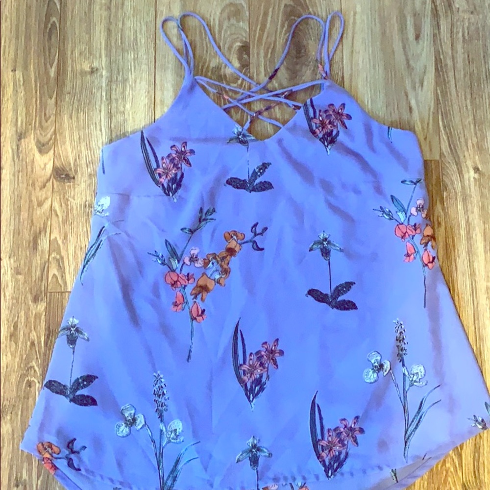 Criss-cross floral cami